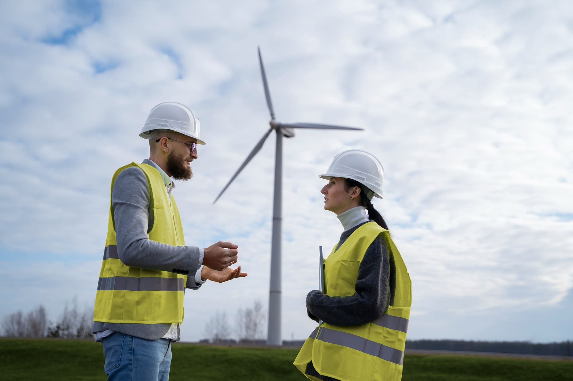 Wind technician completing onshore and offshore wind energy training